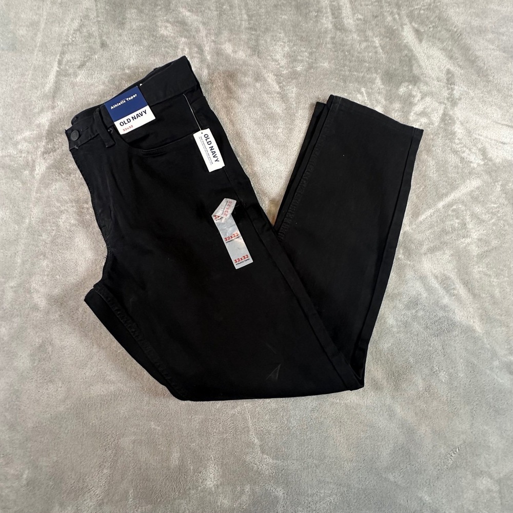 Old Navy Mens Athletic Taper Built-In Flex Jeans Black 32x32 New with Tags